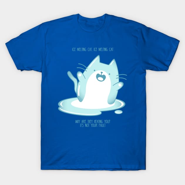 Kawaii Ice melting cat T-Shirt by EuGeniaArt